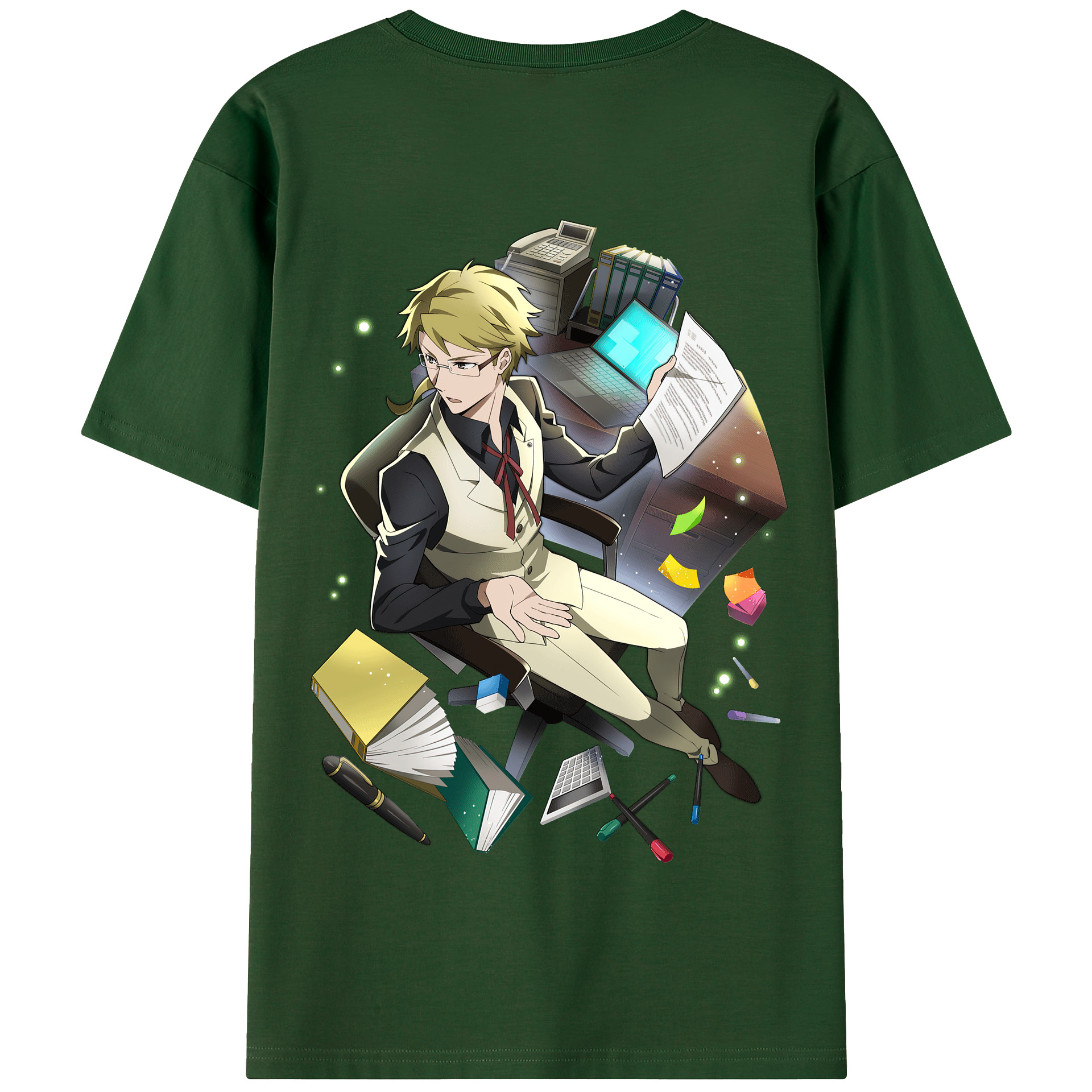 （画像用） 文豪ストレイドッグス Bungo Stray Dogs 綿100％半袖Tシャツ（背面プリント）